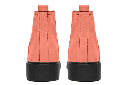 Coral Blush Chelsea Boots - Comfy Slip-On - Soft & Water-Resistant Micro-Suede Vegan Shoes