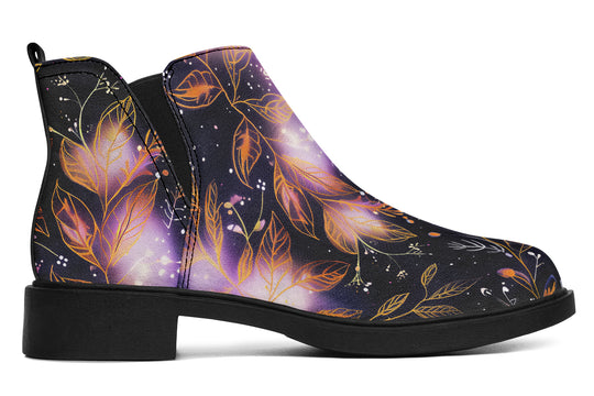 Cosmic Petals Chelsea Boots - Comfy Slip-On - Soft & Water-Resistant Micro-Suede Vegan Shoes