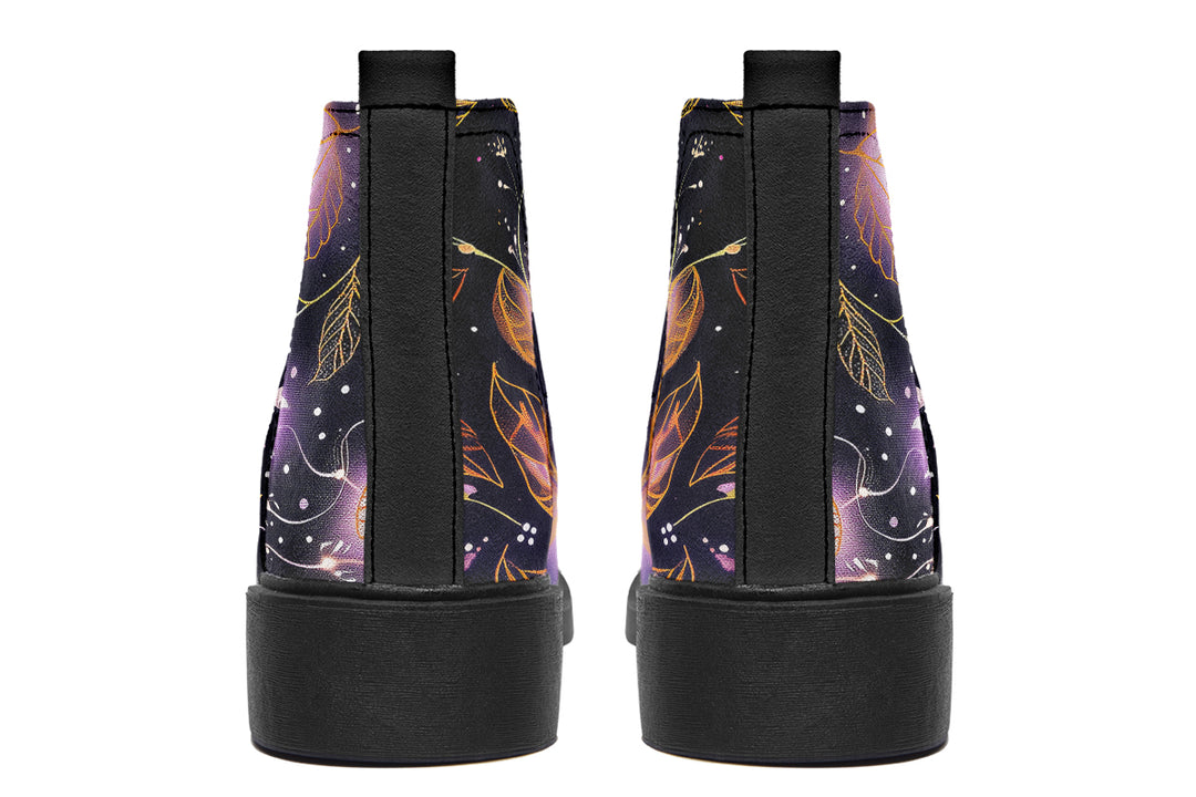 Cosmic Petals Chelsea Boots - Comfy Slip-On - Soft & Water-Resistant Micro-Suede Vegan Shoes