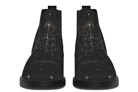 Cosmic Sphynx Cat Chelsea Boots - Comfy Slip-On - Soft & Water-Resistant Micro-Suede Vegan Shoes