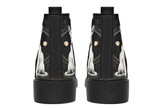 Cosmic Sphynx Cat Chelsea Boots - Comfy Slip-On - Soft & Water-Resistant Micro-Suede Vegan Shoes