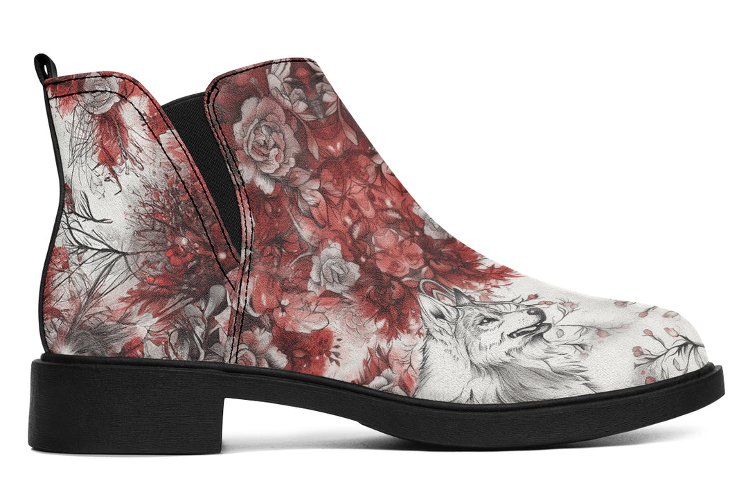 Crimson Wolf Chelsea Boots - Comfy Slip-On - Soft & Water-Resistant Micro-Suede Vegan Shoes