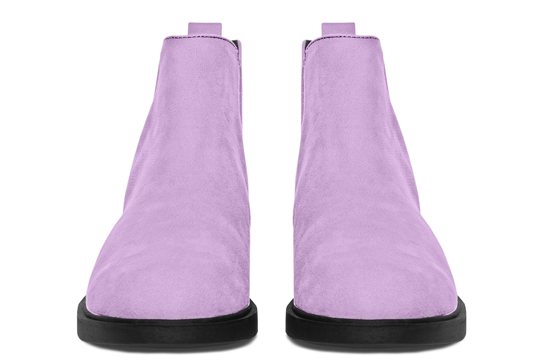 Digital Lavender Chelsea Boots - Comfy Slip-On - Soft & Water-Resistant Micro-Suede Vegan Shoes