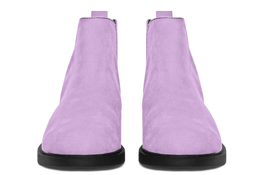 Digital Lavender Chelsea Boots - Comfy Slip-On - Soft & Water-Resistant Micro-Suede Vegan Shoes