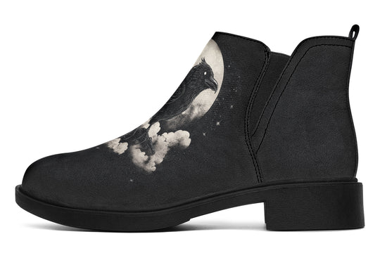 Doom Raven Chelsea Boots - Comfy Slip-On - Soft & Water-Resistant Micro-Suede Vegan Shoes