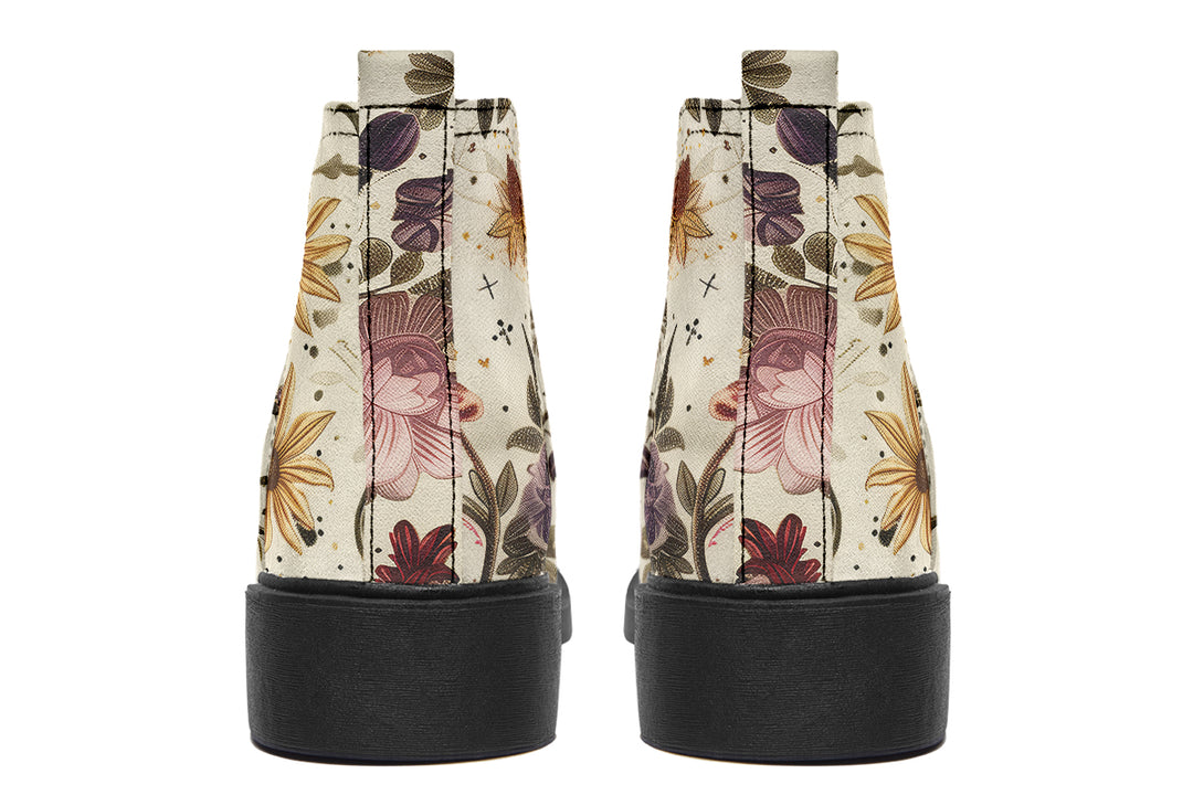 Enchanted Blossoms Chelsea Boots - Comfy Slip-On - Soft & Water-Resistant Micro-Suede Vegan Shoes