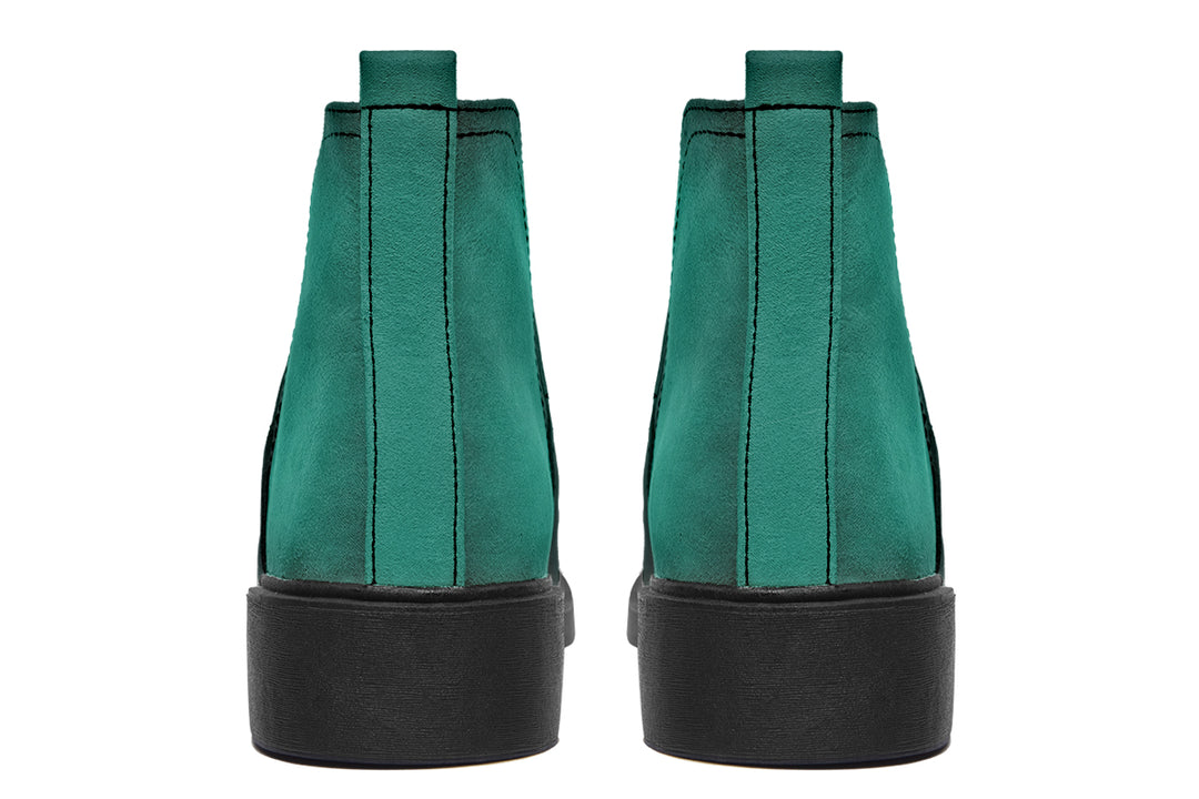 Enchanted Emerald Chelsea Boots - Comfy Slip-On - Soft & Water-Resistant Micro-Suede Vegan Shoes