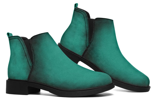 Enchanted Emerald Chelsea Boots - Comfy Slip-On - Soft & Water-Resistant Micro-Suede Vegan Shoes