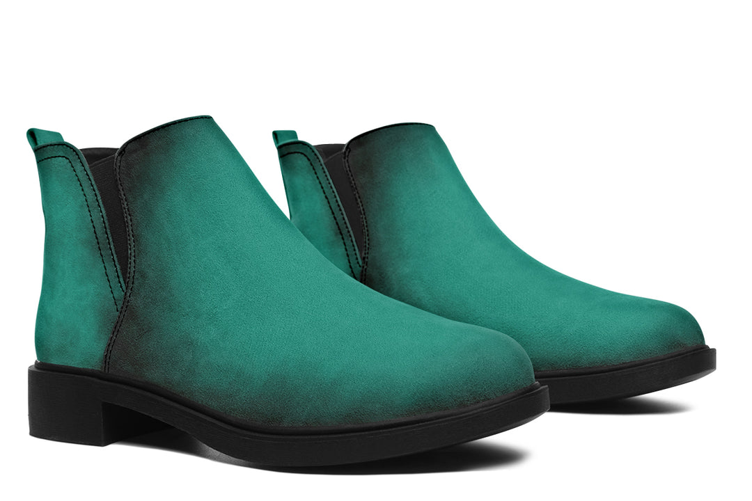 Enchanted Emerald Chelsea Boots - Comfy Slip-On - Soft & Water-Resistant Micro-Suede Vegan Shoes