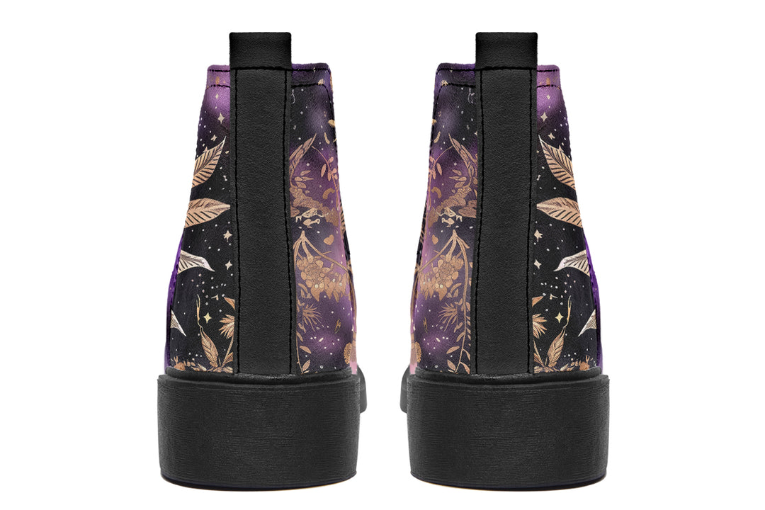 Galactic Bloom Chelsea Boots - Comfy Slip-On - Soft & Water-Resistant Micro-Suede Vegan Shoes