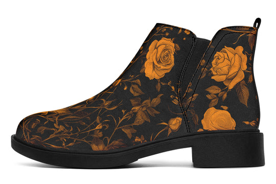 Golden Rose Romance Chelsea Boots - Comfy Slip-On - Soft & Water-Resistant Micro-Suede Vegan Shoes