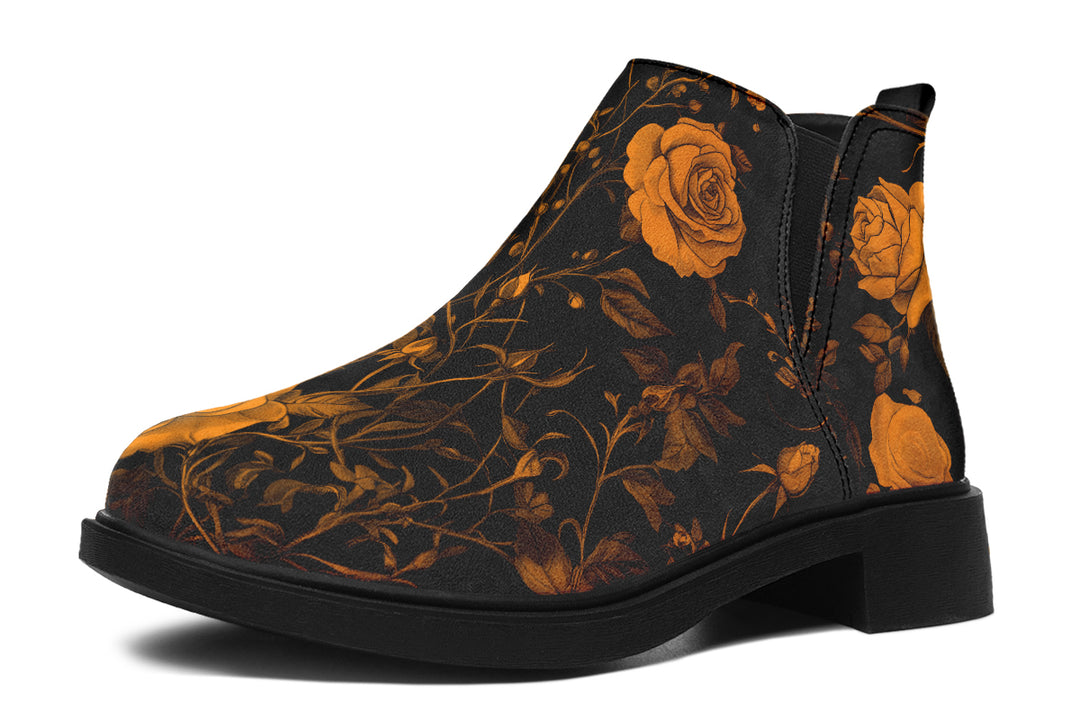 Golden Rose Romance Chelsea Boots - Comfy Slip-On - Soft & Water-Resistant Micro-Suede Vegan Shoes