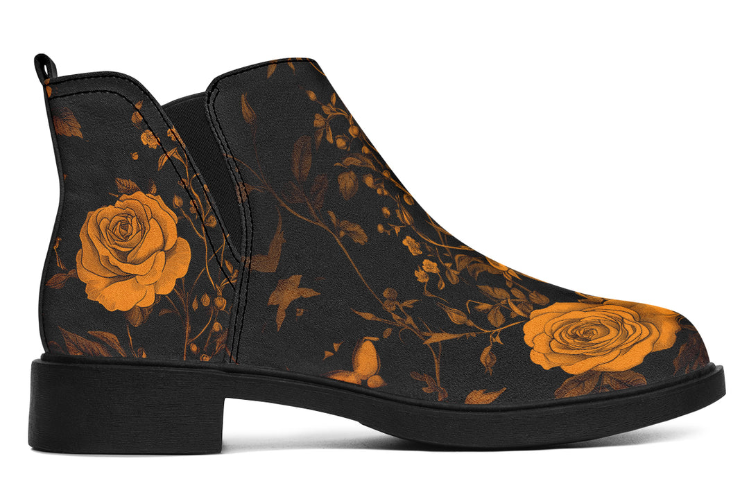 Golden Rose Romance Chelsea Boots - Comfy Slip-On - Soft & Water-Resistant Micro-Suede Vegan Shoes