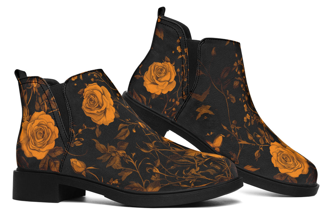 Golden Rose Romance Chelsea Boots - Comfy Slip-On - Soft & Water-Resistant Micro-Suede Vegan Shoes