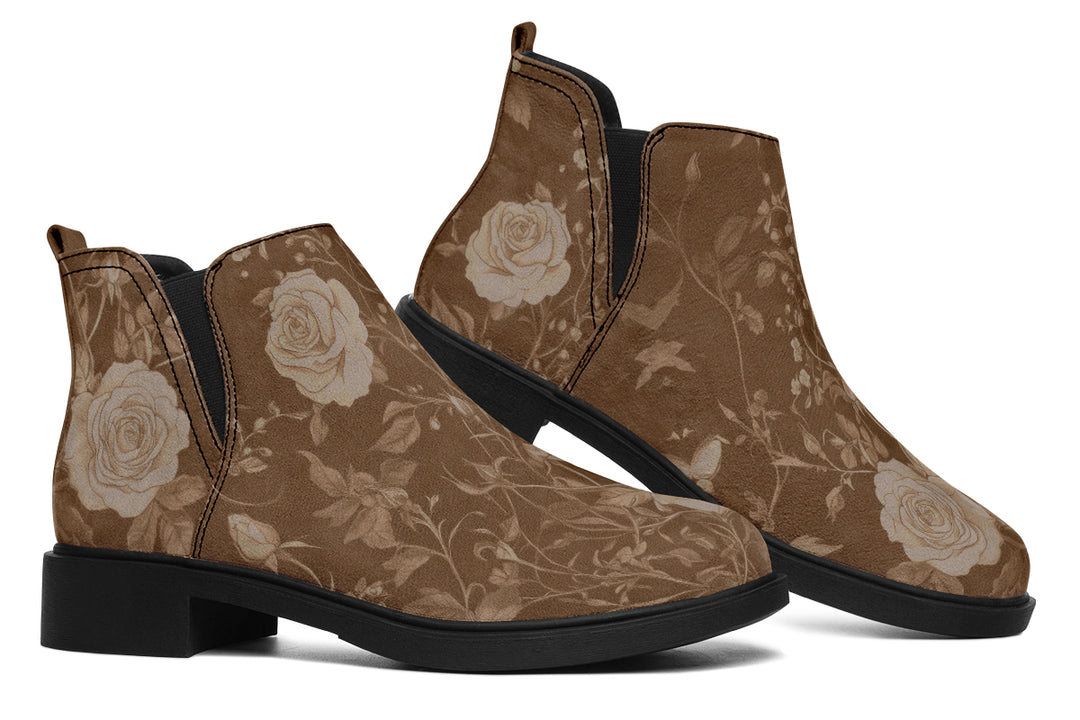 Hazel Rose Romance Chelsea Boots - Comfy Slip-On - Soft & Water-Resistant Micro-Suede Vegan Shoes