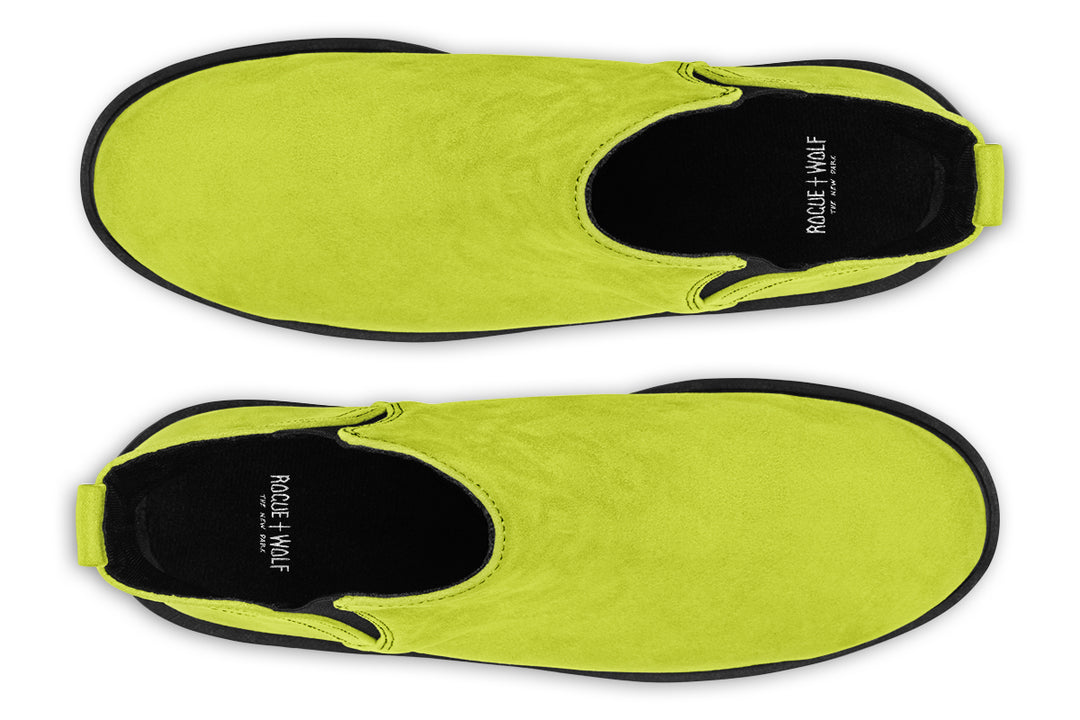 Lime Punch Chelsea Boots - Comfy Slip-On - Soft & Water-Resistant Micro-Suede Vegan Shoes