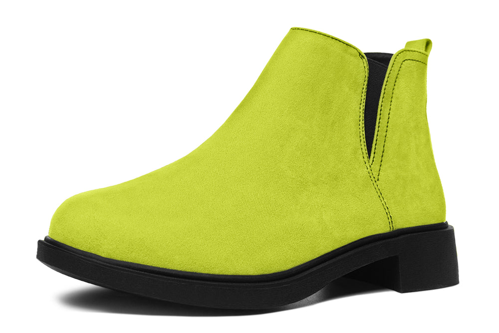 Lime Punch Chelsea Boots - Comfy Slip-On - Soft & Water-Resistant Micro-Suede Vegan Shoes