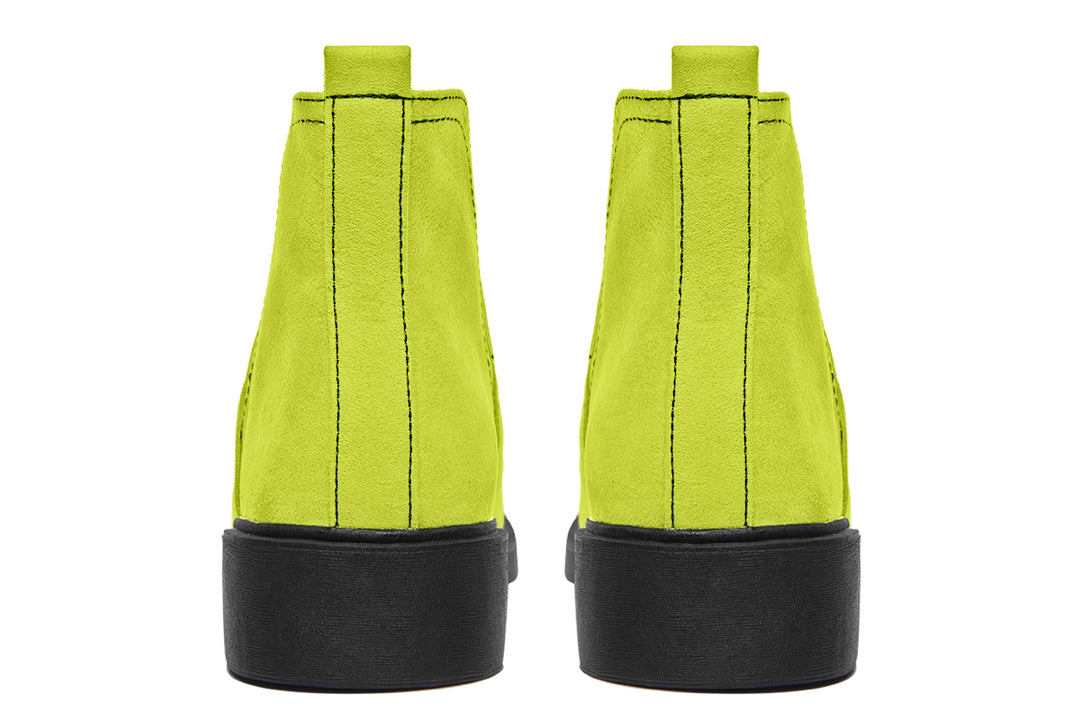 Lime Punch Chelsea Boots - Comfy Slip-On - Soft & Water-Resistant Micro-Suede Vegan Shoes