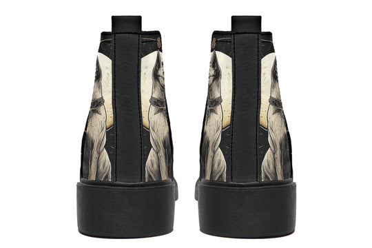 Lunar Sphynx Cat Chelsea Boots - Comfy Slip-On - Soft & Water-Resistant Micro-Suede Vegan Shoes