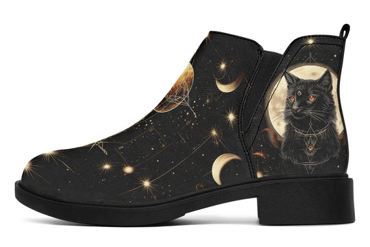 Midnight Cat Chelsea Boots - Comfy Slip-On - Soft & Water-Resistant Micro-Suede Vegan Shoes