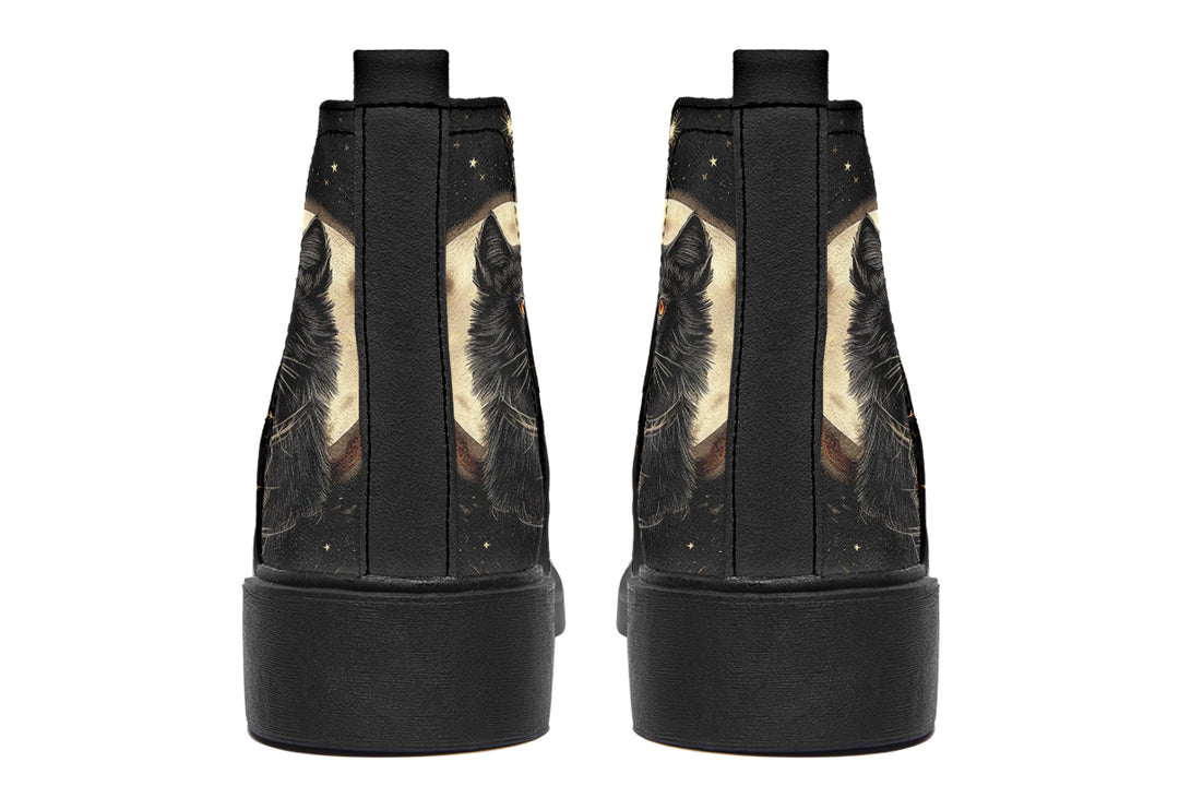 Midnight Cat Chelsea Boots - Comfy Slip-On - Soft & Water-Resistant Micro-Suede Vegan Shoes