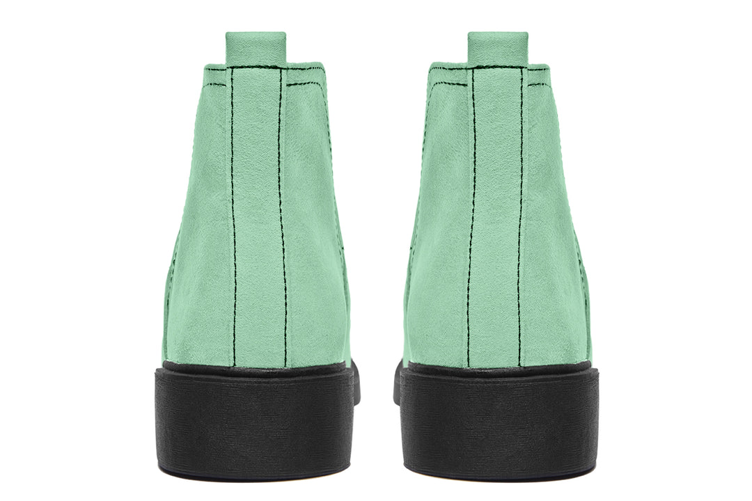 Mint Green Chelsea Boots - Comfy Slip-On - Soft & Water-Resistant Micro-Suede Vegan Shoes