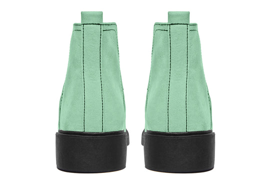 Mint Green Chelsea Boots - Comfy Slip-On - Soft & Water-Resistant Micro-Suede Vegan Shoes