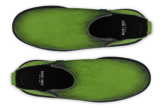 Mystic Moss Chelsea Boots - Comfy Slip-On - Soft & Water-Resistant Micro-Suede Vegan Shoes