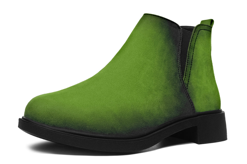 Mystic Moss Chelsea Boots - Comfy Slip-On - Soft & Water-Resistant Micro-Suede Vegan Shoes