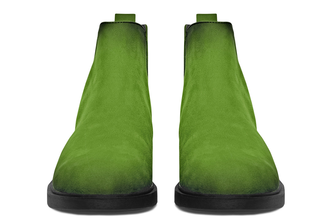 Mystic Moss Chelsea Boots - Comfy Slip-On - Soft & Water-Resistant Micro-Suede Vegan Shoes