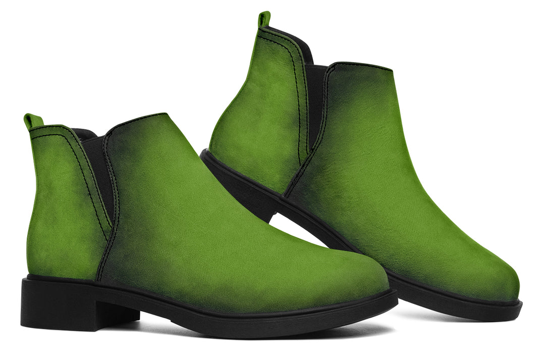 Mystic Moss Chelsea Boots - Comfy Slip-On - Soft & Water-Resistant Micro-Suede Vegan Shoes