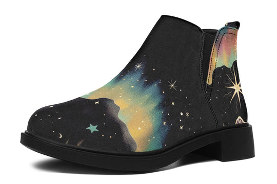 Northern Lights Chelsea Boots - Comfy Slip-On - Soft & Water-Resistant Micro-Suede Vegan Shoes