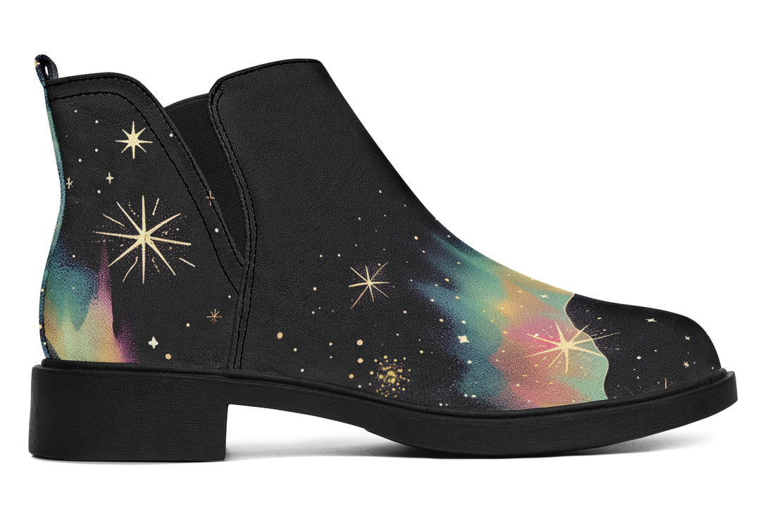 Northern Lights Chelsea Boots - Comfy Slip-On - Soft & Water-Resistant Micro-Suede Vegan Shoes