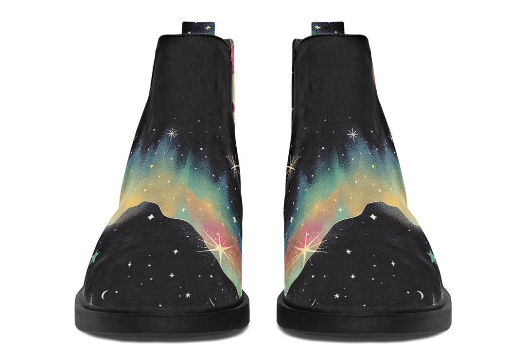 Northern Lights Chelsea Boots - Comfy Slip-On - Soft & Water-Resistant Micro-Suede Vegan Shoes