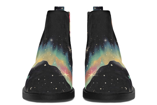 Northern Lights Chelsea Boots - Comfy Slip-On - Soft & Water-Resistant Micro-Suede Vegan Shoes