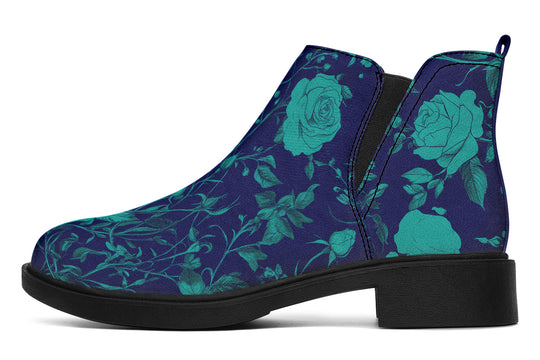 Ocean Rose Romance Chelsea Boots - Comfy Slip-On - Soft & Water-Resistant Micro-Suede Vegan Shoes