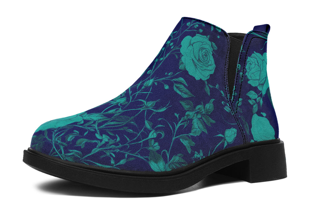 Ocean Rose Romance Chelsea Boots - Comfy Slip-On - Soft & Water-Resistant Micro-Suede Vegan Shoes