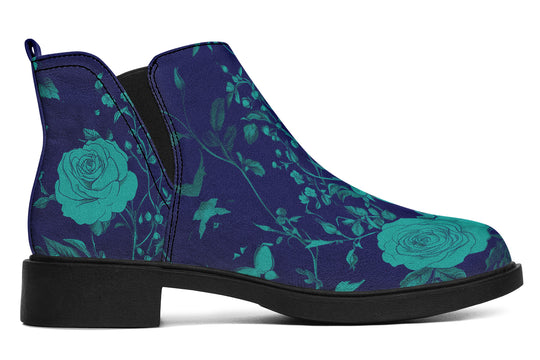 Ocean Rose Romance Chelsea Boots - Comfy Slip-On - Soft & Water-Resistant Micro-Suede Vegan Shoes