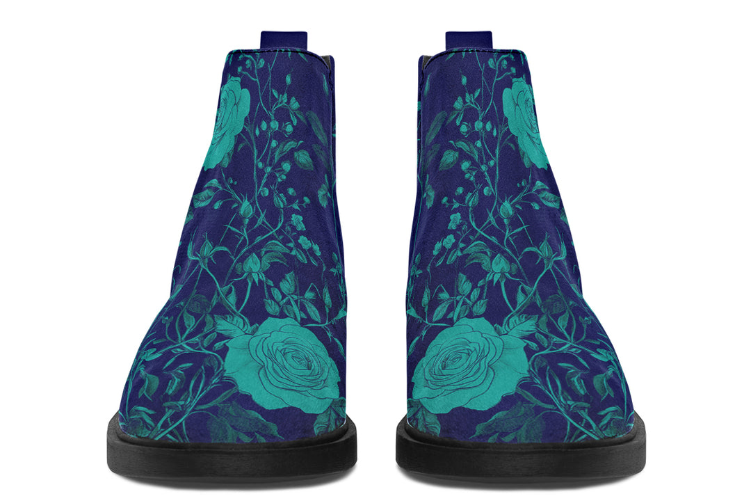 Ocean Rose Romance Chelsea Boots - Comfy Slip-On - Soft & Water-Resistant Micro-Suede Vegan Shoes