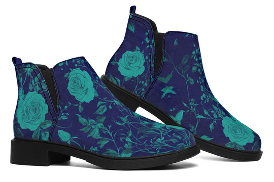 Ocean Rose Romance Chelsea Boots - Comfy Slip-On - Soft & Water-Resistant Micro-Suede Vegan Shoes