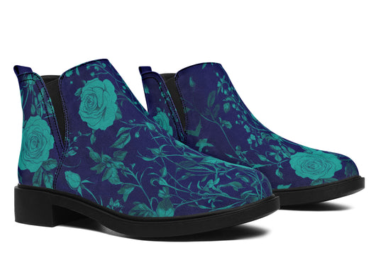 Ocean Rose Romance Chelsea Boots - Comfy Slip-On - Soft & Water-Resistant Micro-Suede Vegan Shoes