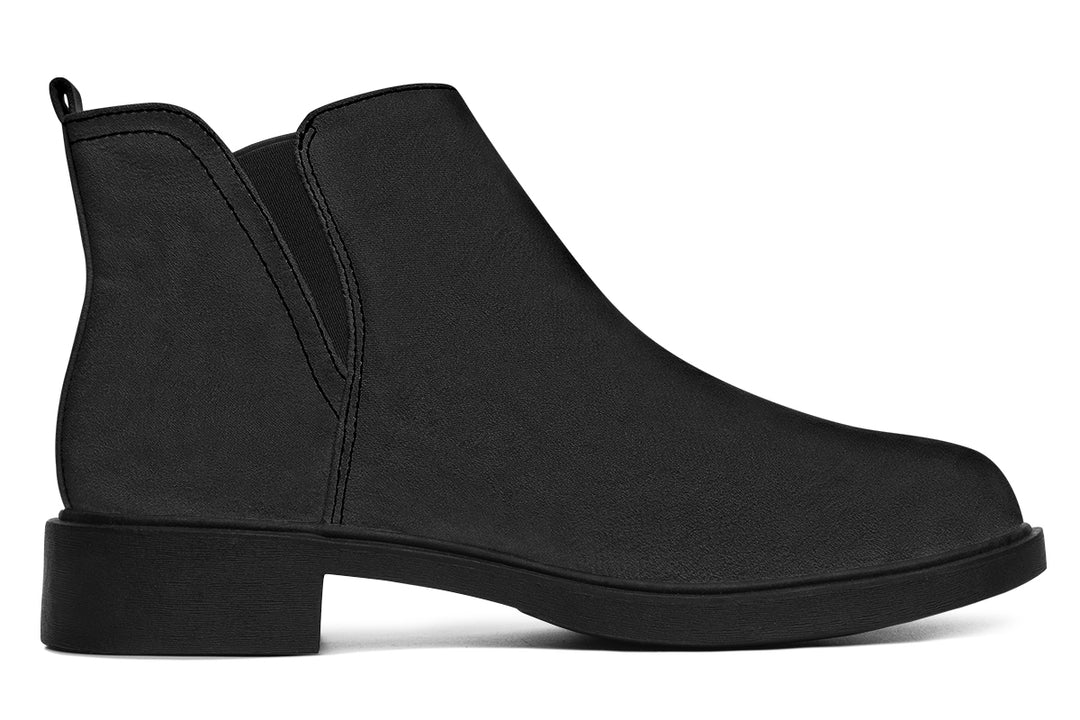 Pitch Black Chelsea Boots - Comfy Slip-On - Soft & Water-Resistant Micro-Suede Vegan Shoes