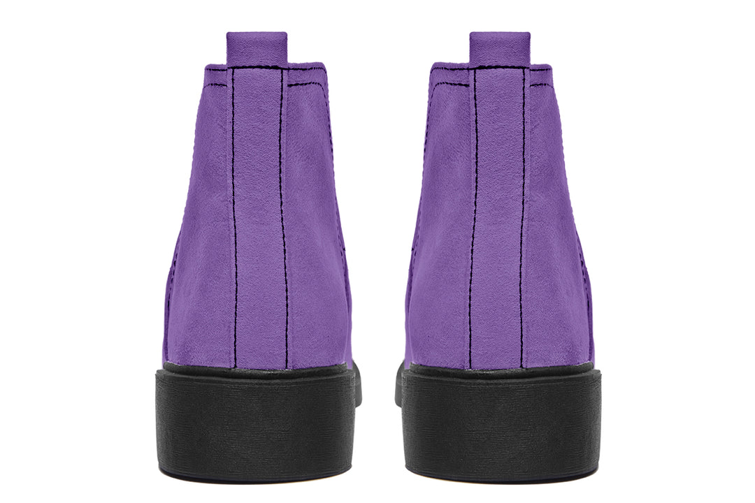 Retro Violet Chelsea Boots - Comfy Slip-On - Soft & Water-Resistant Micro-Suede Vegan Shoes