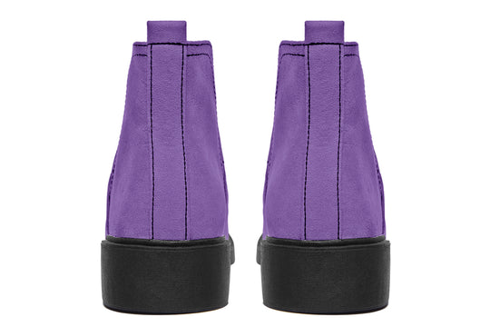 Retro Violet Chelsea Boots - Comfy Slip-On - Soft & Water-Resistant Micro-Suede Vegan Shoes