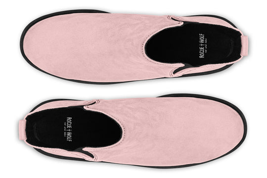 Rose Quartz Chelsea Boots - Comfy Slip-On - Soft & Water-Resistant Micro-Suede Vegan Shoes