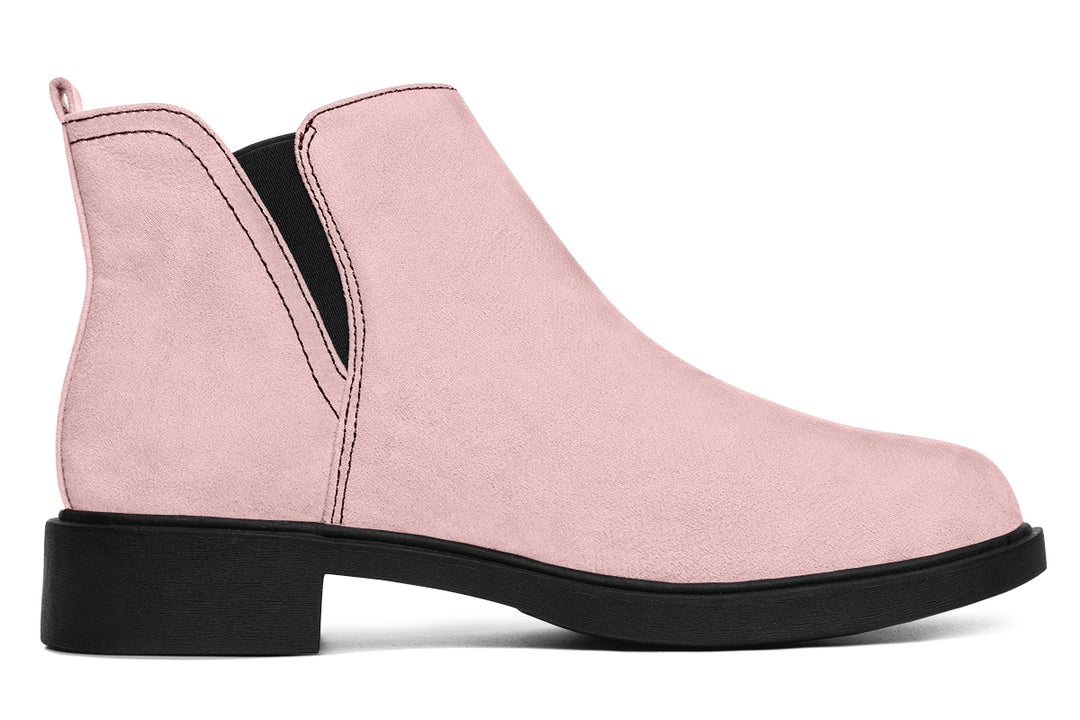 Rose Quartz Chelsea Boots - Comfy Slip-On - Soft & Water-Resistant Micro-Suede Vegan Shoes