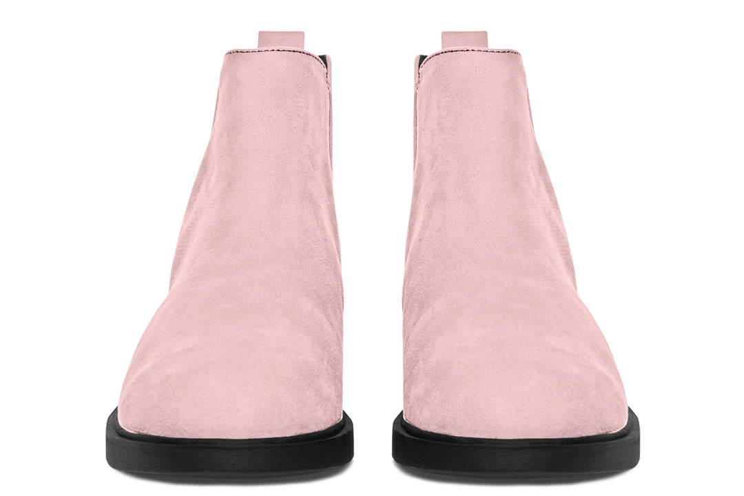 Rose Quartz Chelsea Boots - Comfy Slip-On - Soft & Water-Resistant Micro-Suede Vegan Shoes