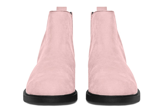 Rose Quartz Chelsea Boots - Comfy Slip-On - Soft & Water-Resistant Micro-Suede Vegan Shoes