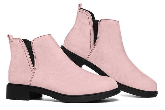 Rose Quartz Chelsea Boots - Comfy Slip-On - Soft & Water-Resistant Micro-Suede Vegan Shoes