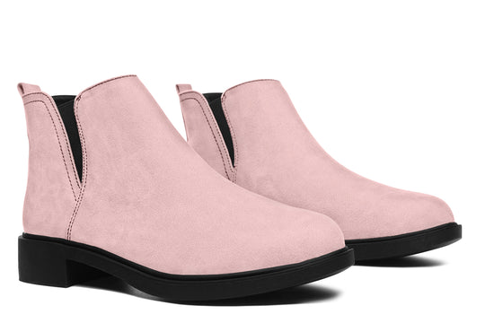 Rose Quartz Chelsea Boots - Comfy Slip-On - Soft & Water-Resistant Micro-Suede Vegan Shoes